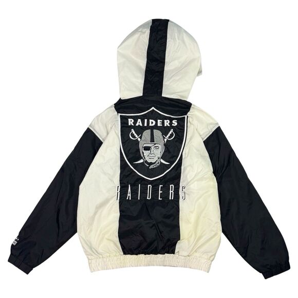 Vintage Oakland Raiders Anorak Jacket Size S NFL Apparel NWA Y2K